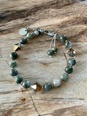 Dyrberg/Kern Kanika Green Agate and Swarovski crystal bracelet